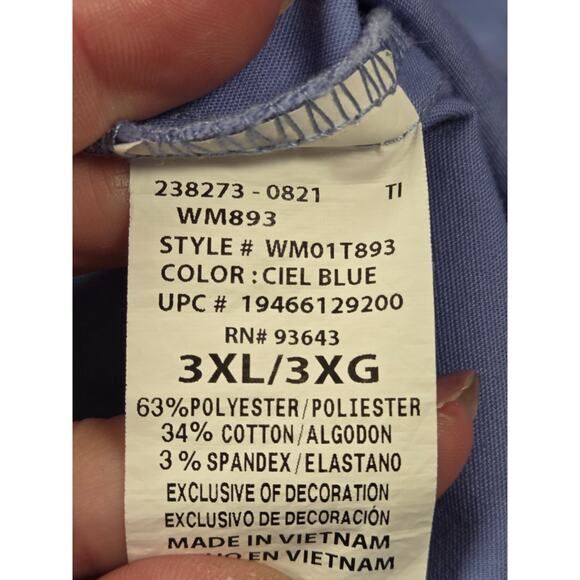 Scrub Star Ciel Blue Scrub Top 2 Pair Bottom Pants Drawstring Waist Lot 3XL Set - Picture 2 of 3